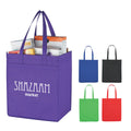 Ruthbag Letter Pattern Non-Woven Medium Size Foldable Market Grocery Shopper Tote Bag