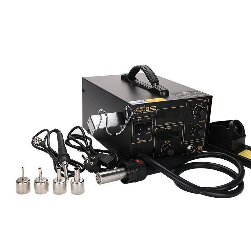 GD952 2 in 1 Dual Digital Desoldering Station 220V SMD Rework Soldering Machine Hot Air Gun Set Kit Welding Repair Tools