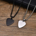 Zhongzhe Classic Stainless Steel Guitar Pick Pendant Necklace with Geometric Design for Women Men Unisex Anniversary
