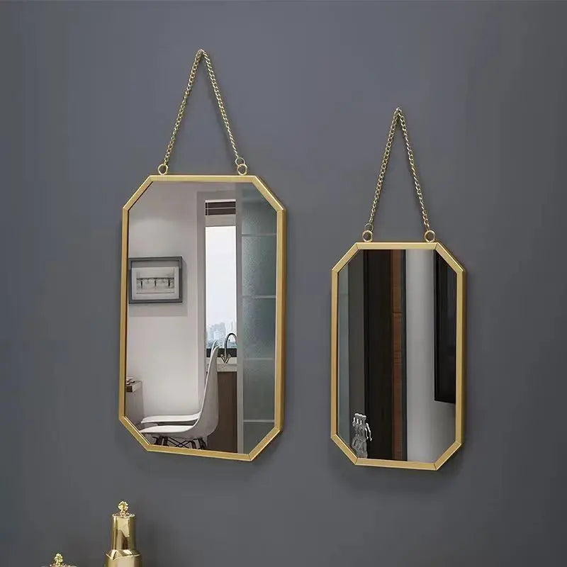 30CM  Size  Nordic Style Iron Art Wall Mirror Bathroom Dormitory Mirror Wall Hanging Vanity Mirror