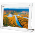 Modern Clear Acrylic 8x10 Free-Standing Photo Frame with 4 Standoffs for Desktop Display Racks