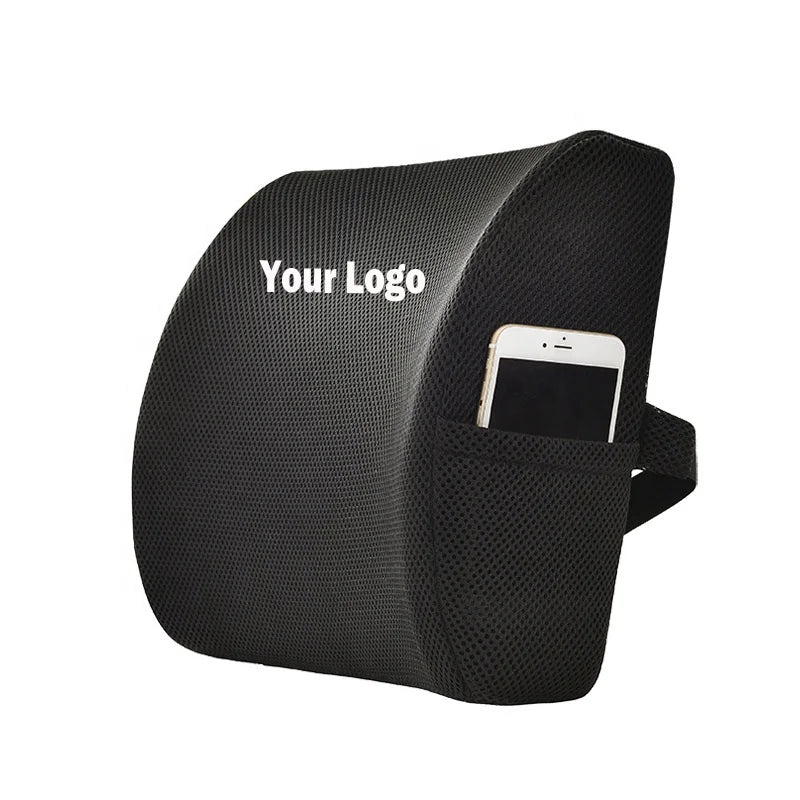 Chair Lumbar Lower Back Pain Pillow Car Waist Support Cushion Premier Quality Memory Foam Custom Removable Washable 100%