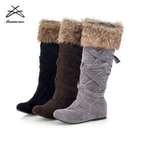 Ladies Hot Sell Women Warm Winter Boots for Female Classic Style with Fur Casual Woman Shoes