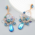 Dainty Jewelry Rhinestone Geometric Statement Earrings Resin Acrylic Flower Chandelier Earrings Women