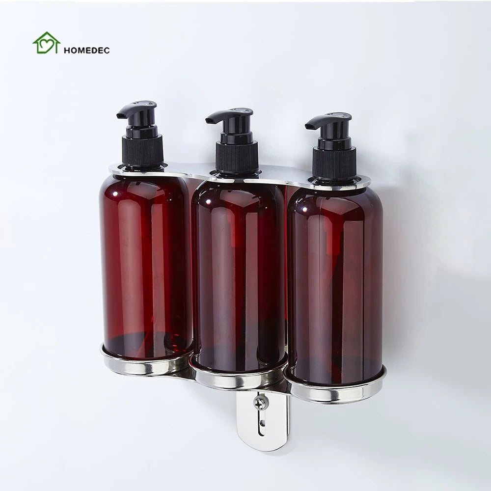 280 ml Wall Mounted Metal Foam Double Liquid Hand Soap Dispenser for Bathroom Hotel