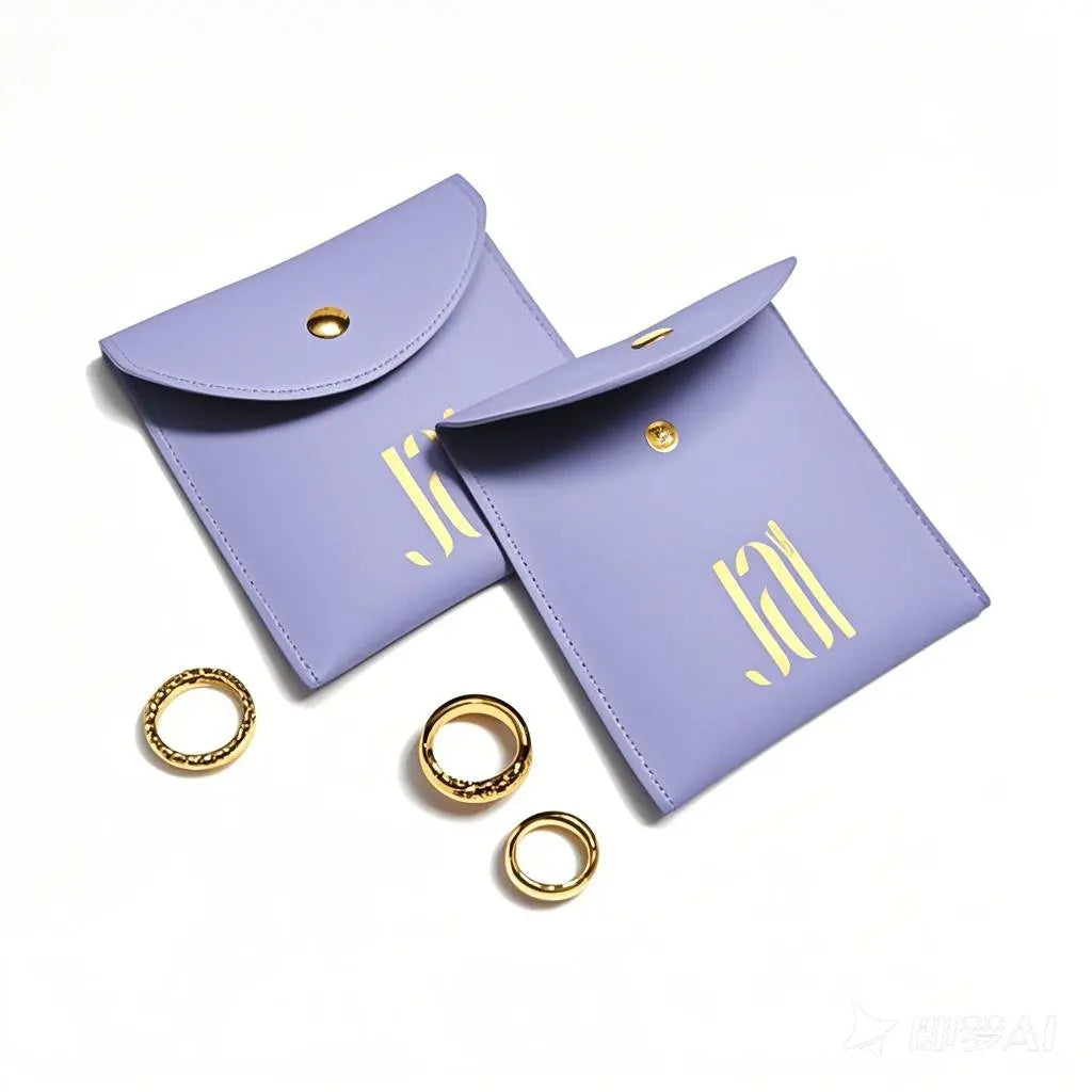 Wholesale Factory Direct Custom Eco-friendly Gold Logo Anti Dust Suede Jewelry Pouch With Button Flap