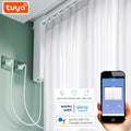 Google Home & Alexa Compatible Tuya WiFi Curtain Motor Smart Electric Motorized Curtain for Automatic Open & Close Living Room