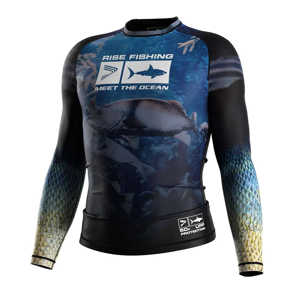 Summer Fish Sailboat Shirt Green Surf Rash Guard Plain Fishing Shirts
