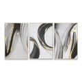 Three Panels Abstract Acrylic Painting Modern Gold Foil Nordic Home Decor Abstract Oil Painting