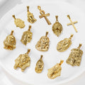 18k Gold Ankh Cross Pendant Different Designs Egypt Pharaoh Charm Cross Jesus Piece Pendants Praying Hands Pendant for Women Men