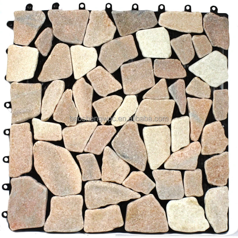 Modern Interlock WPC DIY Composite Decking Tiles 300x300 Decking for Outdoor