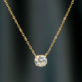 18K Solid Yellow Gold Heart Couple Pendant Personalized Chain Necklace Set Trendy Letter-Designed Moissanite Jewelry