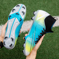 EACH High Top Quality Football Shoes Students Children's Artificial Grass TF Shredded Spikes Training Soccer Shoes