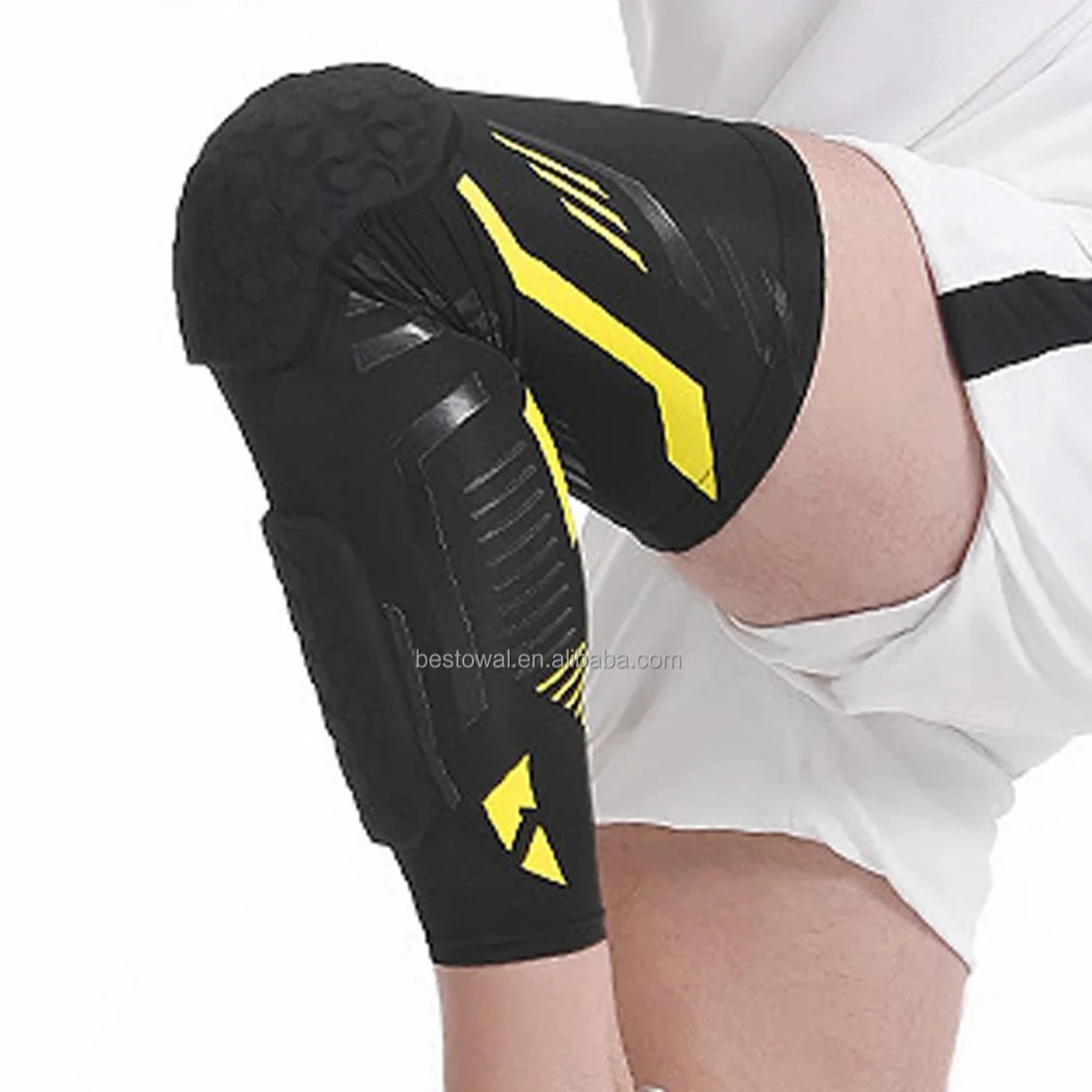 Youth Adult Elastic Sports Compression Leg Sleeves Anti-Slip Knee Pads Volleyball Thick Sponge Long Collision Braces
