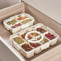 Portable 8 Compartment Food Storage Containers Plastic Silicone Organizer for Candy Fruits Nuts Snacks for Kitchen or Party
