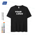 Wholesale Customized Classic Round Neck Short Sleeve Blank Black  Plain Custom Printing T Shirts