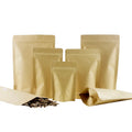 Free Sample Bio Bag Brown Kraft Paper Bags No Printing Biodegradable Stand up Pouch Kraft Paper Pla Stand up Kraft Paper Pouch