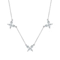 Wholesale Women Cz Cubic Zirconia 925 Silver Necklace 18K Gold Plated Ladies Jewelry Butterfly Pendant Necklaces for Girl Femme