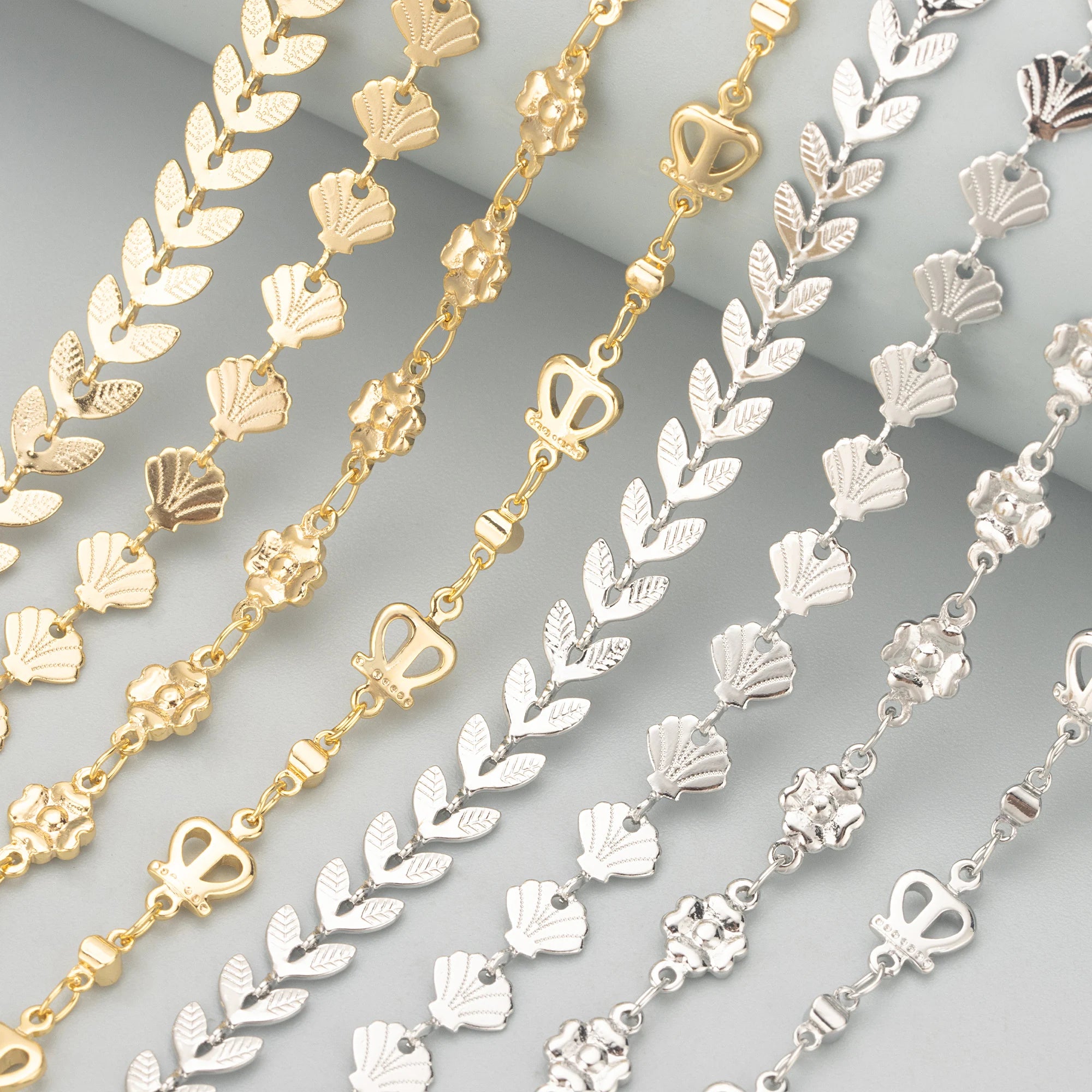 C336 1m/lot 18K Gold Plated Copper Chain Nickel-Free REACH Pass Handmade DIY Bracelet Necklace Components for Jewelry Making