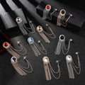 Trendy Luxury Women's Wedding Suit Accessory New Gem Tassels Fringe Pin Alloy Chain Ornament Perfect Crystal Rhinestone Pearl