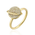 G1825 Anti-Anxiety Stress Relief Ring Jewelry 18K Gold Plated Rotating Zircon Planet Fidget Ring Spinner