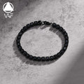 VAF 19/21cm Stainless Steel AAA Black Zircon Bracelet for Men Pulsera Zircon Negro Schwarzes Zirkonarmband