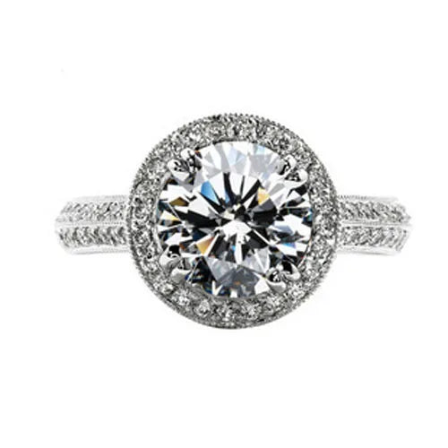 Factory Wholesale Circular Zircon Rings for Women Jewelry Fashion Open Adjustable Copper Ring