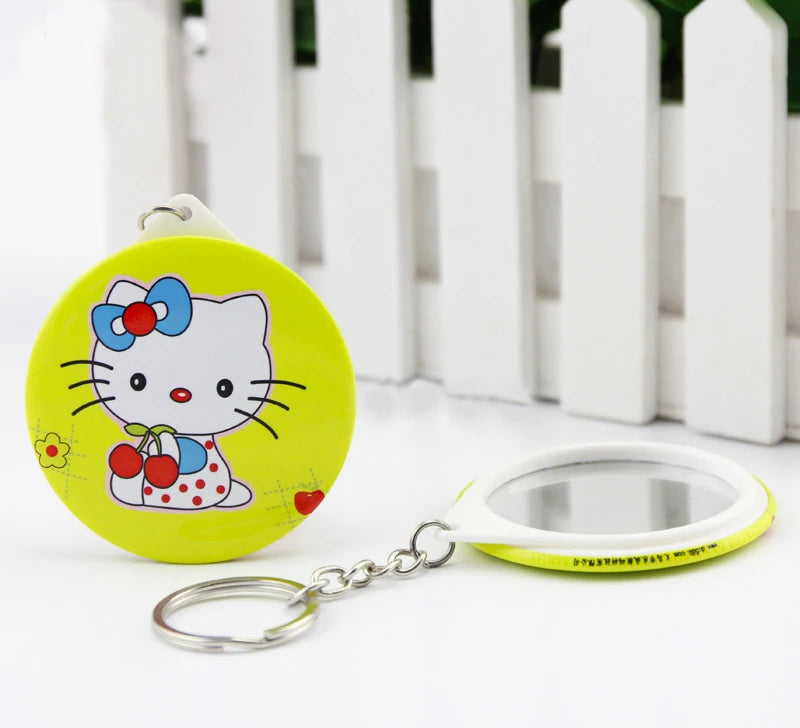 Wholesale Custom Anime Animal Metal Tin Keychain Pocket Makeup Mirror Feng Shui Design Digital Printing Photo Safe Ming Yang