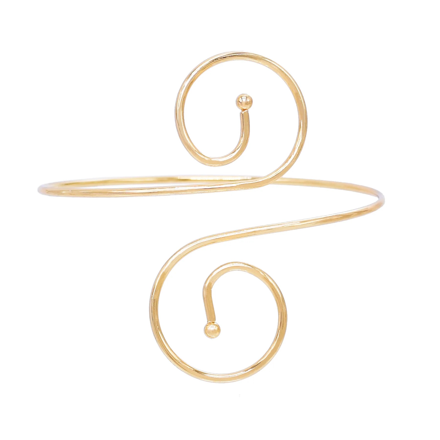 European Style Punk Trendy Gold Plated Open Arm Bracelet Fashion Simple Adjustable Bangle Cuff Armlet