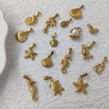 Summer Beach Theme Pendant DIY Waterproof Gold Plated Stainless Steel Jewelry Custom Charms for Jewelry Making MSPC001