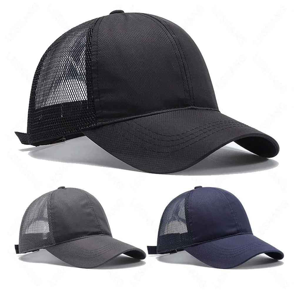 Premium 5-Panel Baseball Caps Corduroy Fabric Breathable Adjustable Snapback Mesh Trucker Hats Sporty for Golf Outdoor Sports