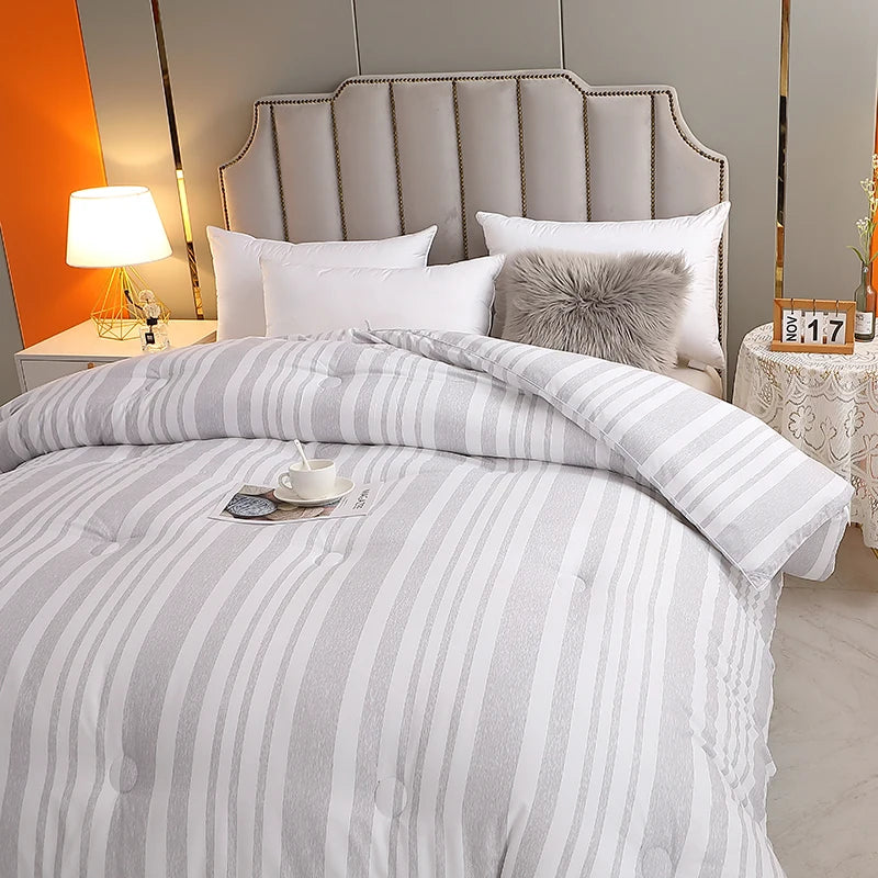 100% Cotton Polyester Filling Luxury Duck Down Filling Queen King Quilt White Goose Down Printed Duvet Quilt Bed Duck Down Quilt