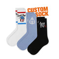 FREE DESIGN & MOCKUP Design Custom Logo Men Sock Customized Casual Dress Sock Cotton Crew Sock With Design Logo