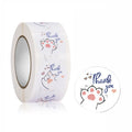 CARTOON Kawaii Cute Cat Kids Thank You Round Adhesive Seal Labels Cartoon Thank You Stickers