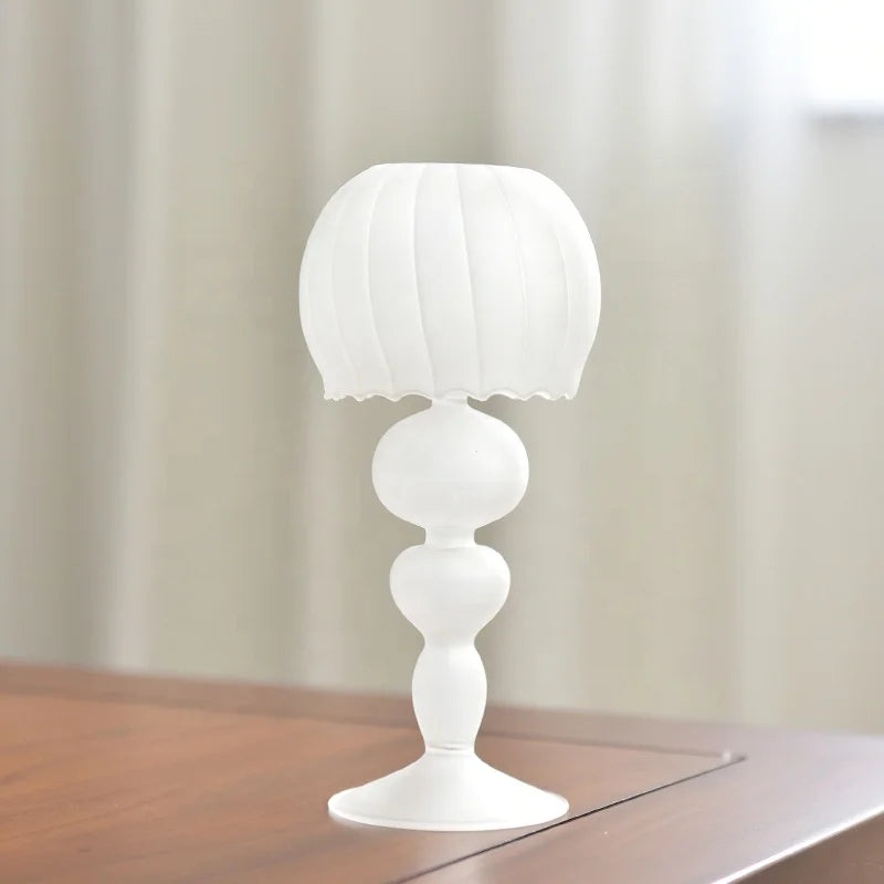 European Light Luxury Dinnerware Sets Retro Colored Jellyfish Table Lamp Shaped Crystal Frosted Glass Candle Holders Lanterns