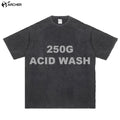 Streetwear Distressed Vintage Acid Wash T-shirt Custom Logo Embroidery Graphic Washed T Shirts Oversize Men Washed Tshirt