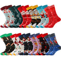 Funny Men Christmas Socks Elk Santa Claus Snow Socks Gift for Man Printed Fun Colorful Festive Men's Christmas Socks