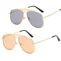 New Trends Designer Y2K Metal Pilot Sunglasses Luxury Oversized Rectangle Shield UV400 Sun Glasses Eyewear Shades