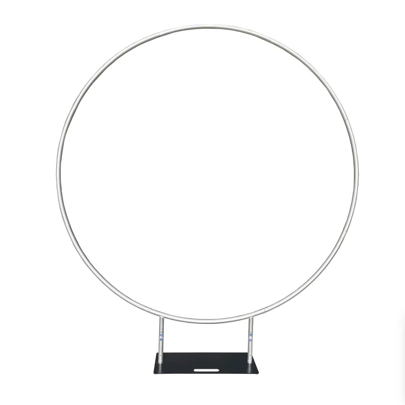 Birthday Wedding  Flower Balloon Aluminum Round Circle Backdrop Frame Stand With Cylinder Plinth Stand