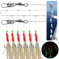 WEIHE 1/0# 6pcs/set Artificial Octopus Sabiki Rig Carp Fishing Baits Luminous Bead Flies Rattlin Sabiki