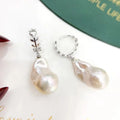 E1781 Baroque  DIY Natural Freshwater Pearl Charm Earrings Mounting Accessory 925 Sterling Silver Gold Plated  Jewelry for Women
