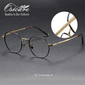 High Quality Pure Titanium Engraved Glasses Frame Stylish Spectacle Gold Myopia Optical Stock End Eyeglass Vintage Specs for Men