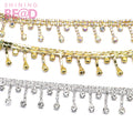 Sew on Crystal AB Rhinestone Fringe Trim Yards Chain Applique for Bridal Dress Garment Decoration Trimming