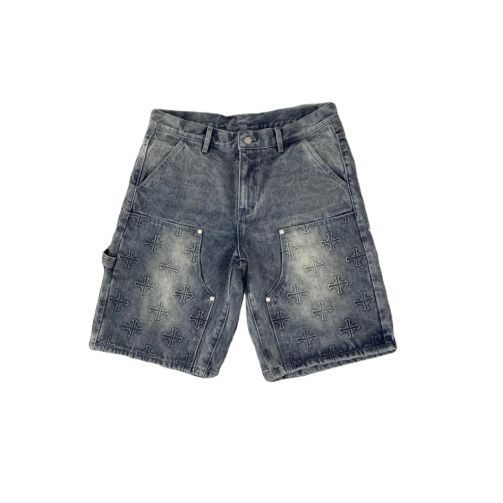 DENIMGUYS Custom Mens Streetwear Carpenter Short Pants Fashion Baggy Men's Jorts Work Half Loose Denim Jeans Shorts