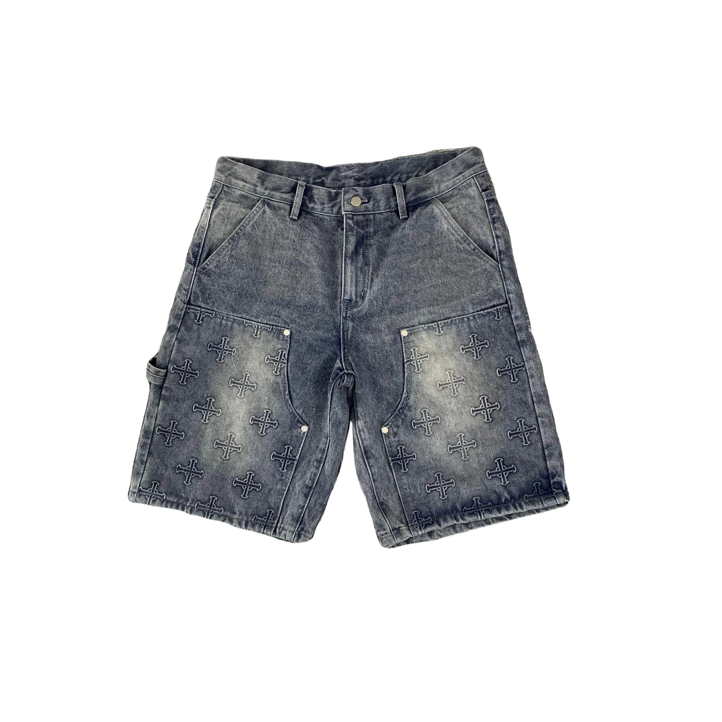 DENIMGUYS Custom Mens Streetwear Carpenter Short Pants Fashion Baggy Men's Jorts Work Half Loose Denim Jeans Shorts