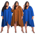 2023 Autumn Arab Style Womens High Neck Long Sleeve Womens Fashion Plus Size Simple Solid Dress