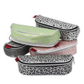 Factory Wholesale Customized Logo Fashion Leopard Pu Glitter Cosmetic Bag Zipper Makeup Brush Storage Bag  for Ladies