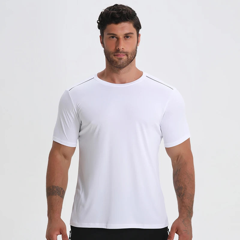 Running Shirts Men Dry-Fit Sport Tops Men Comfort Workout Shirts Moisture Wicking Active Athletic Short Sleeve Shirts