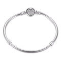 Latest Design 925 Sterling Silver Infinity Heart Bracelet Round Beads with Zircon and Pearl Gold Trendy Charm Bangles