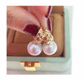 E1875 10-11mm DIY Natural Freshwater Pearl Charm Earrings Mounting Accessory 925 Sterling Silver Gold Plated  Jewelry for Women
